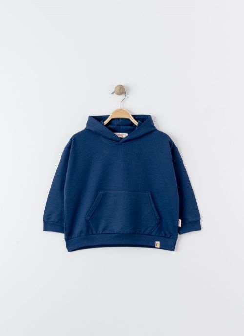 Oversize Theme Kapüşonlu Sweat Lacivert