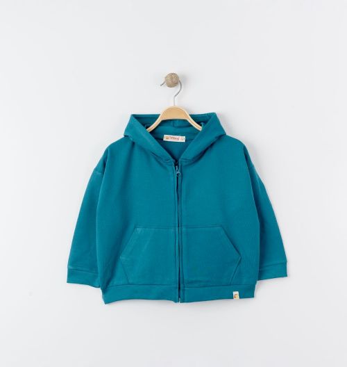 Oversize Theme Kapüşonlu Fermuarlı Sweat Mint